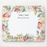 Tapis De Souris Rustique Botanique Floral Rose rose papillon perso<br><div class="desc">Rustique Botanique Floral Rose rose papillon personnalisé Pad. Toutes les photos et les textes sont pré-arrangés pour que vous personnalisiez facilement et rapidement avec vos propres détails. Pour de nombreux autres modèles,  veuillez visiter la collection du magasin : https://www.zazzle.com/collections/119376792509928647</div>