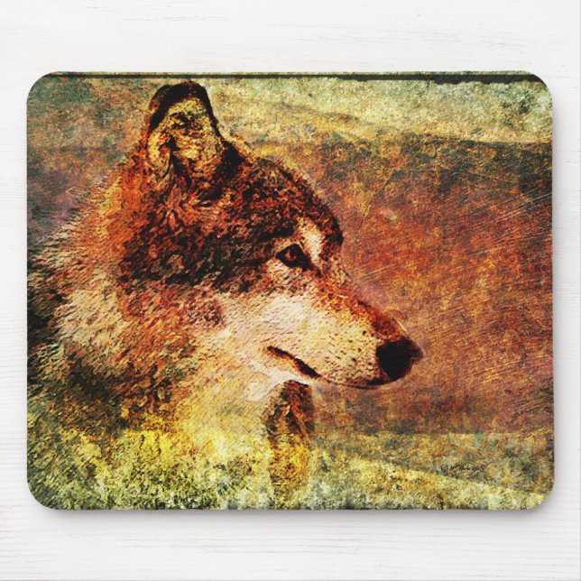 Tapis de souris rustique de loup de bois de (Devant)