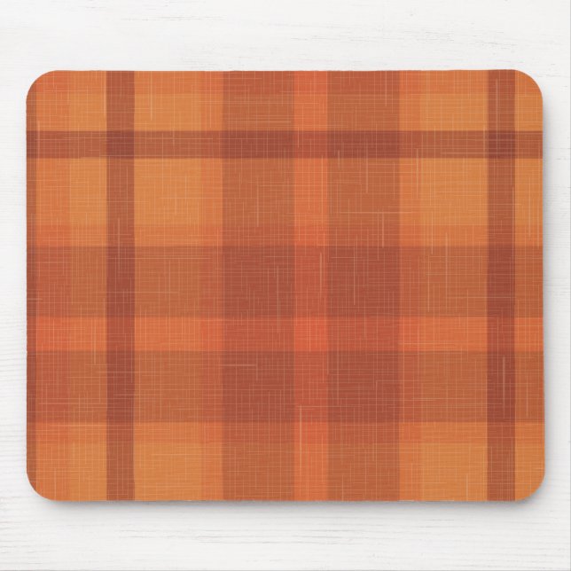 Tapis De Souris Rustique Orange Automne Plaid Tartan Enveloppement (Devant)