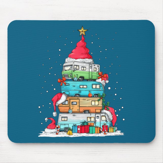 Tapis De Souris Rv Camng Camper Travel Vacation Christmas Tree Xma (Devant)