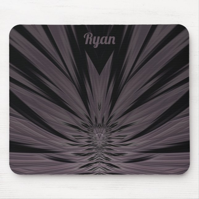 Tapis De Souris RYAN ~ Motif fractal noir et gris ~ (Devant)