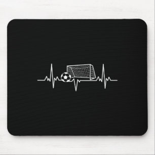 Tapis De Souris Rythme cardiaque de football Amoureux de Footbyll