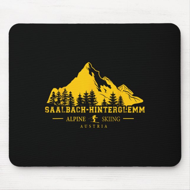 Tapis De Souris Saalbach Hinterglemm Austria Ski Resort Alpine Ski (Devant)