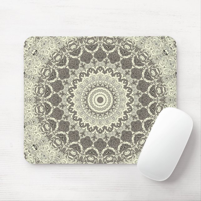Tapis De Souris Sable beige bohème modèle de mandala de plage (Avec souris)