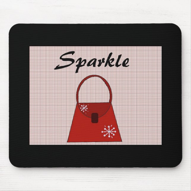 Tapis De Souris Sac à main rouge pour les fêtes - Étincelle (Devant)