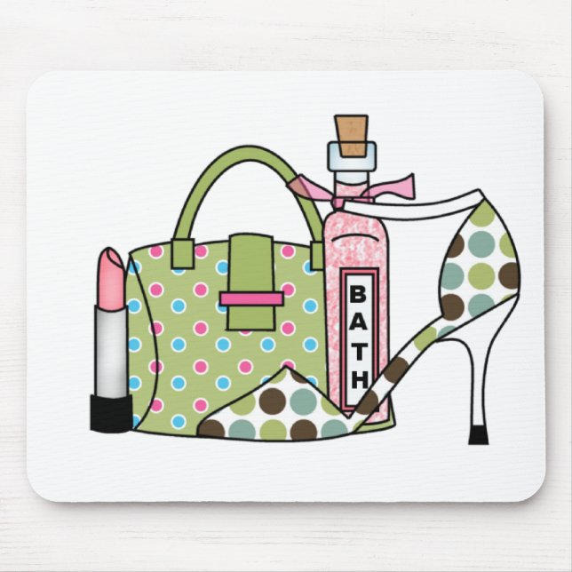 Tapis De Souris Sacs et chaussures deux de filles (Devant)