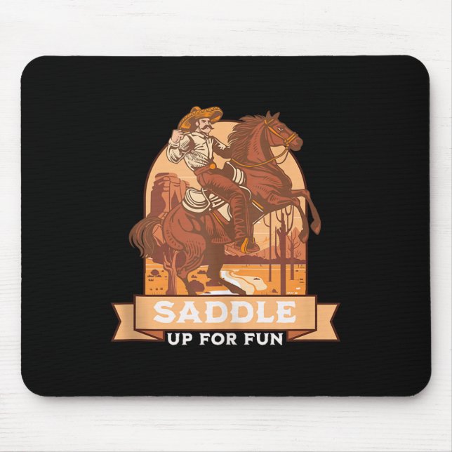 Tapis De Souris Saddup Pour Fun Cowboy Western Riding Humour Tank (Devant)