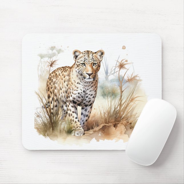 Tapis De Souris Safari animalier Léopard (Avec souris)