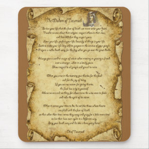 Tapis De Souris Sagesse amérindienne du chef Tecumseh