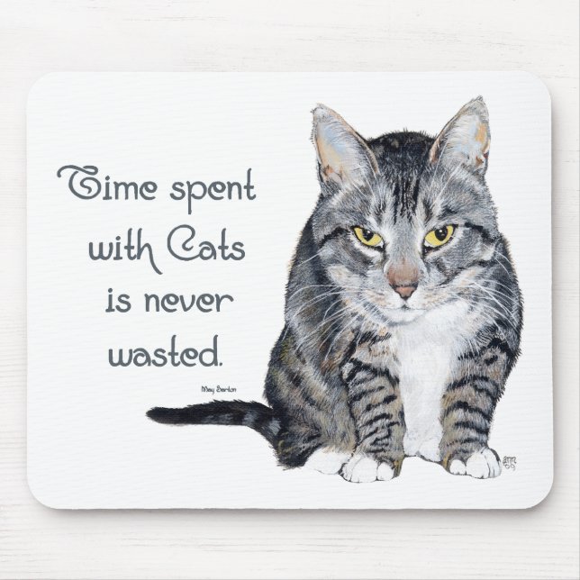 Tapis De Souris Sagesse de Chat - Temps passé avec les Chats (Devant)