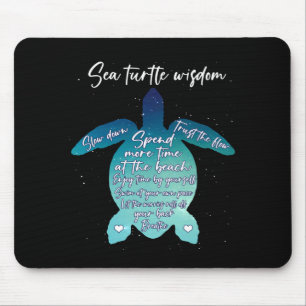 Tapis De Souris Sagesse de la tortue marine Amour de la tortue mar