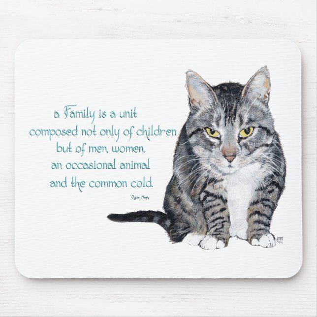 Tapis De Souris Sagesse Féline - Dynamique Familiale (Devant)