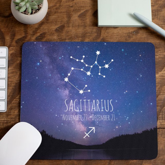 Tapis De Souris Saggitarius | Constellation Zodiaque personnalisée (Créateur téléchargé)
