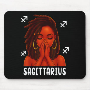 Tapis De Souris Sagittaire femme noire loc prier chrétien zodiaque