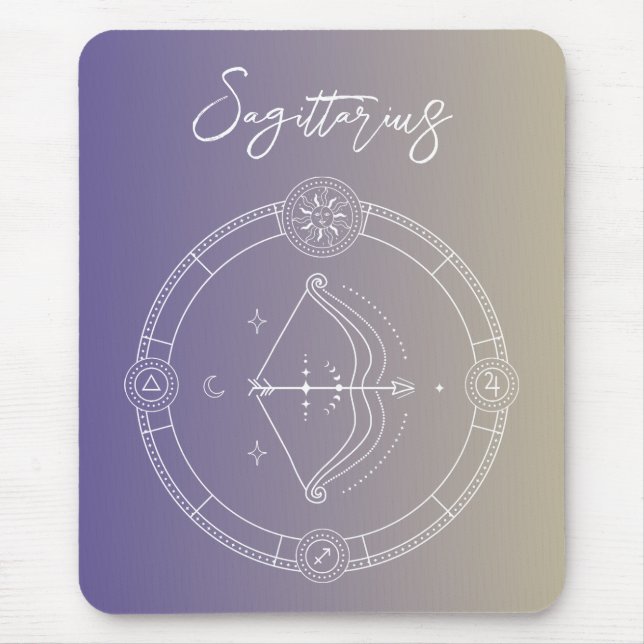 Tapis De Souris Sagittarius zodiaque horoscope étoile signe gradie (Devant)