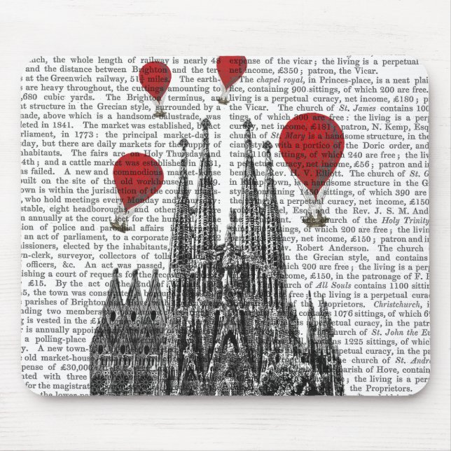 Tapis De Souris Sagrada Familia et Ballons Red Hot Air (Devant)