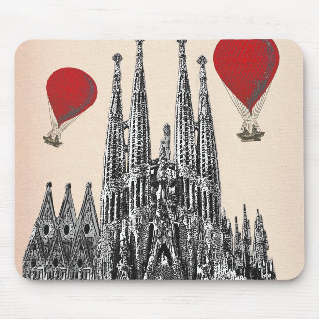 Tapis De Souris Sagrada Familia et Red Hot Air Balloons 2 (Devant)