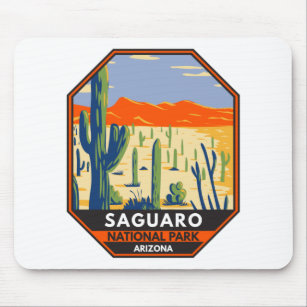 Tapis De Souris Saguaro National Park Arizona Giant Cactus Vintage