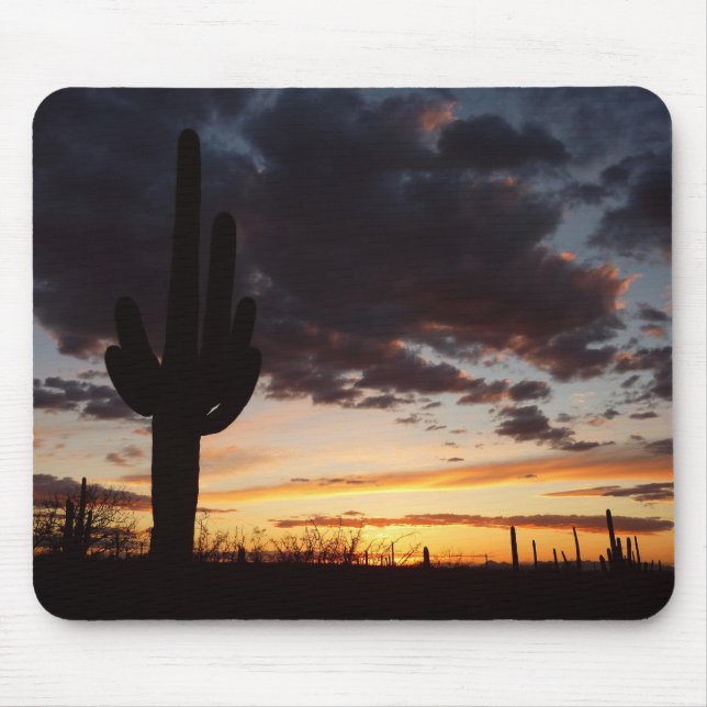 Tapis De Souris Saguaro Sunset III Arizona Desert Paysage (Devant)