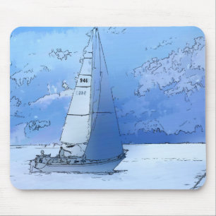 Tapis De Souris Sailing the Calm Blue Waters
