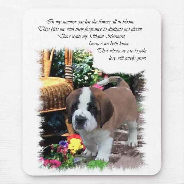 Tapis De Souris Saint Bernard Art Cadeaux (Devant)