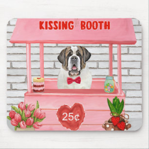 Tapis De Souris Saint Bernard Chien Saint Valentin Booth de baiser