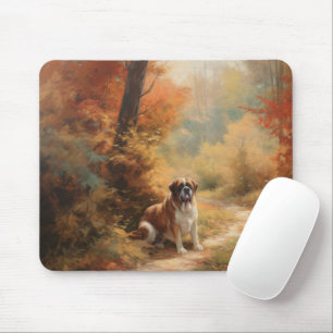 Tapis De Souris Saint Bernard en automne Feuilles Automne automne