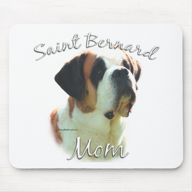 Tapis De Souris Saint Bernard (lisse) Maman 2 (Devant)