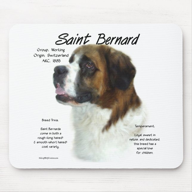 Tapis De Souris Saint Bernard (rude) Histoire Design (Devant)