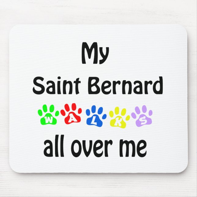 Tapis De Souris Saint Bernard Walks Design (Devant)