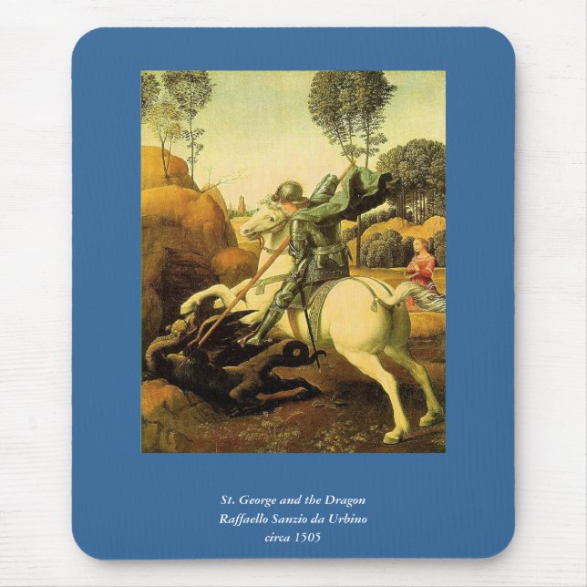Tapis De Souris "Saint George et le dragon" de Raphaël (vers 1505) (Devant)