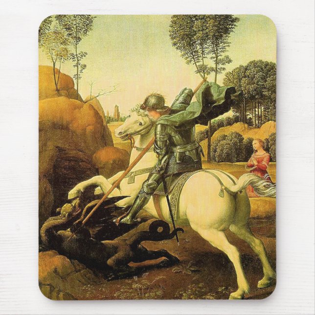 Tapis De Souris "Saint George et le dragon" de Raphaël (vers 1505) (Devant)