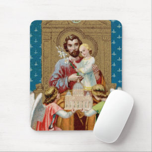 Tapis De Souris Saint Joseph intronisé recevant une maquette du Va