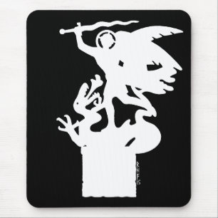 Tapis De Souris Saint Michael et Dragon (en blanc)
