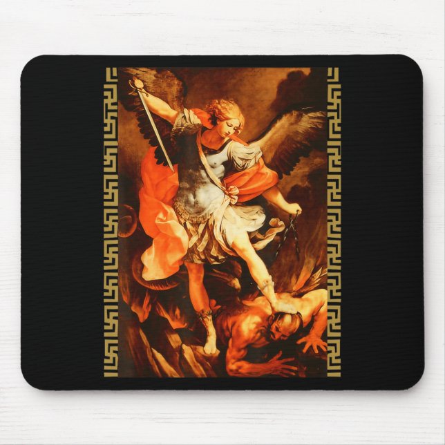 Tapis De Souris Saint Michel vainquant Satan Archange Guerrier  (Devant)