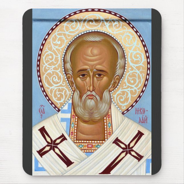 Tapis De Souris Saint Nicolas de Myre Art Orthodoxe Premium (Devant)