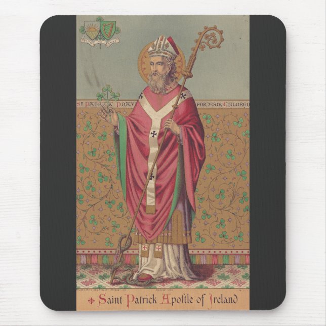 Tapis De Souris Saint Patrick d'Irlande Art celtique sacré (Devant)