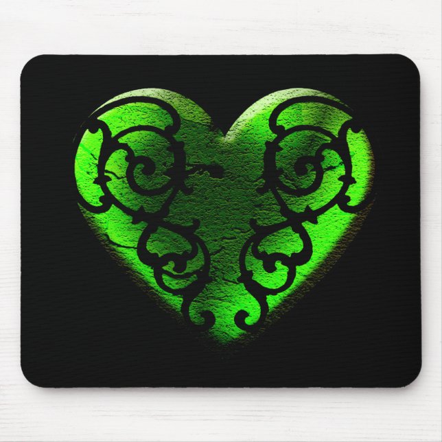 Tapis De Souris Saint-Patrick gothique jour vert cœur (Devant)