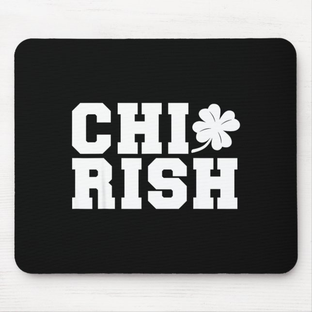 Tapis De Souris Saint-Patrick irlandais de Chicago drôle Chirish  (Devant)