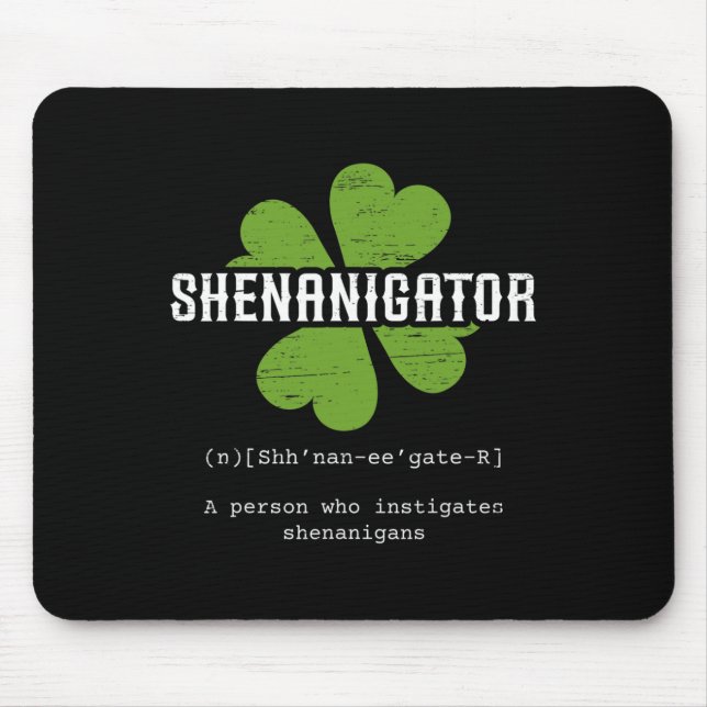Tapis De Souris Saint Patrick`s Day Shenanigator irlandais Lucky F (Devant)