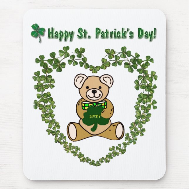 Tapis De Souris Saint Patrick's Day Bear Mousepad (Devant)