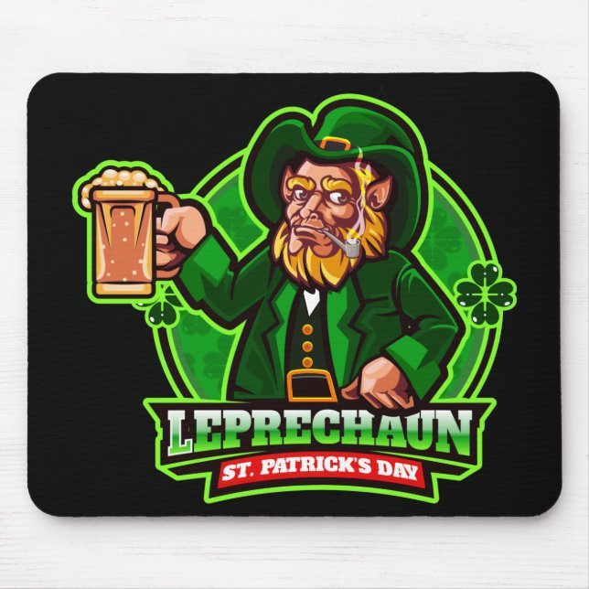 Tapis De Souris Saint Patrick's Day Leprechaun (Devant)