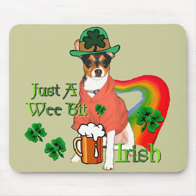 Tapis De Souris Saint Patrick's Day Rat Terrier (Devant)