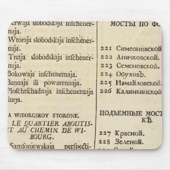Tapis De Souris Saint-Pétersbourg, Russie Titre Page Index Page 3 (Devant)