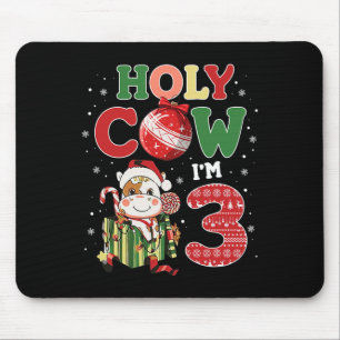 Tapis De Souris Saint Vache Je suis 3 Anniversaire Garçon 3e Vache