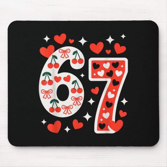 Tapis De Souris Saint-Valentin 67 Meme Rempli De Cœurs Drôle S (Devant)