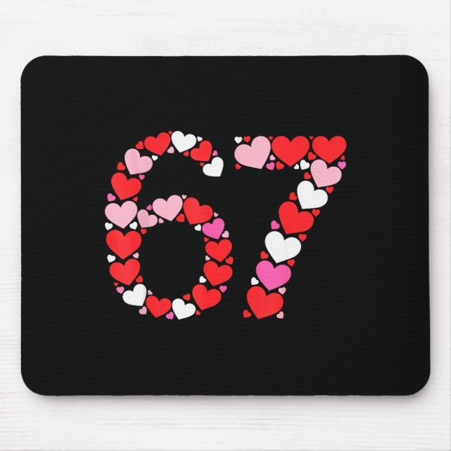 Tapis De Souris Saint-Valentin 67 Meme rempli de cœurs drôle S (Devant)