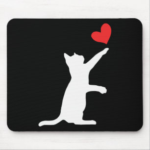 Tapis De Souris Saint Valentin Chat Drôle Mignon Cœur Amoureux du