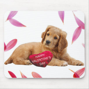Tapis De Souris Saint Valentin Chien Photo coeur mousepad