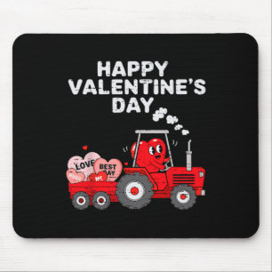Tapis De Souris Saint-Valentin Cœur Dans Tracteur Drôle Ferme Tout